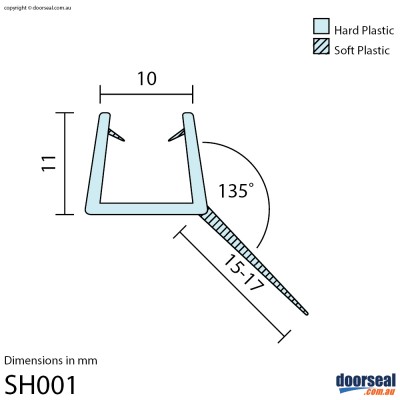 SH001 Shower Screen Seal (10mm glass)